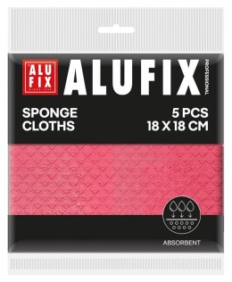 Ściereczki gąbkowe ALUFIX Professional, 18x18cm, 5 szt., różowe