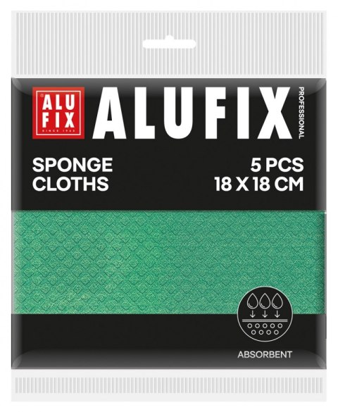 Ściereczki gąbkowe ALUFIX Professional, 18x18cm, 5 szt., zielone