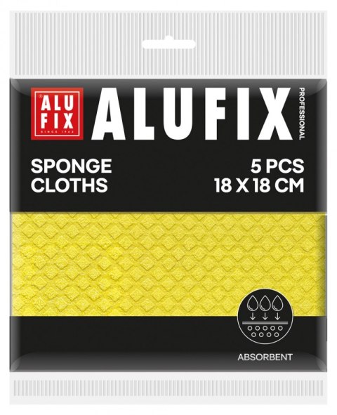 Ściereczki gąbkowe ALUFIX Professional, 18x18cm, 5 szt., żółte