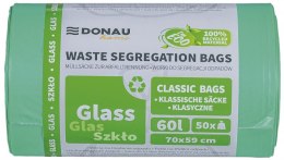 Worki do segregacji odpadów DONAU HOME, szkło, 60l, 50 szt., zielone