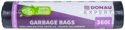 Worki na odpady DONAU EXPERT, klasyczne, LDPE, 360l, 10 szt., czarne