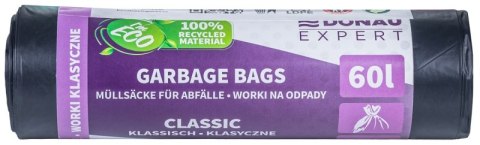 Worki na odpady DONAU EXPERT, klasyczne, LDPE, 60l, 10 szt., czarne