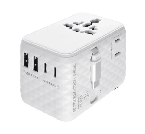 Adapter do ładowania TROIKA Worldwide Pull 35, biały