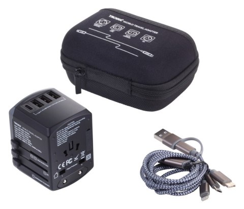 Adapter podróżny TROIKA World Travel, czarny