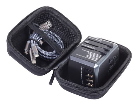 Adapter podróżny TROIKA World Travel, czarny
