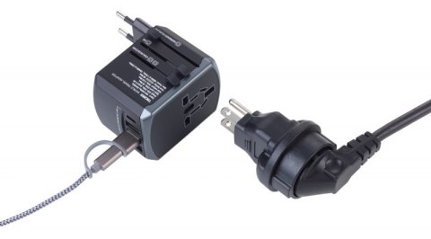 Adapter podróżny TROIKA World Travel, czarny