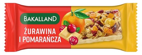 Baton zbożowy Ba!, żurawina i pomarańcza, Bakalland, 40g