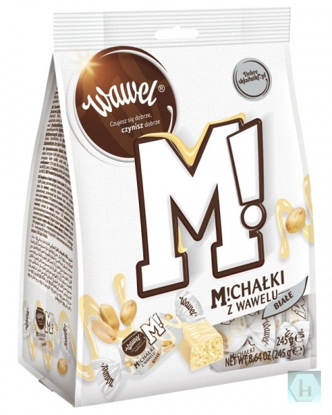 Cukierki czekoladowe WAWEL, Michałki Zamkowe, białe, 245g