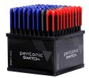 Display długopisów PENTONIC Switch, śr. kulki 0,7 mm, gr. linii 0,3 mm, 100 szt., mix kolorów