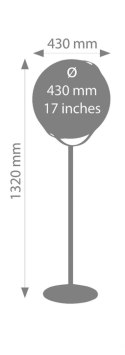 Globus TROIKA Apollo Light Flex, śr. 43 cm, wys. 1,32 m, dotykowy, srebrny