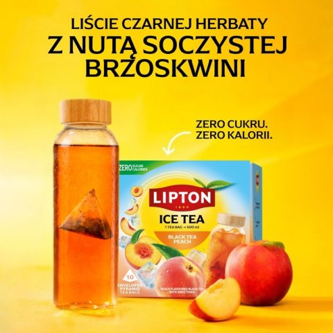 Herbata LIPTON, do parzenia na zimno, brzoskwinia, 10 torebek