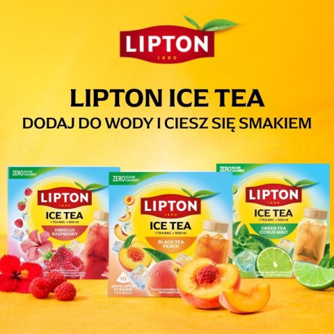 Herbata LIPTON, do parzenia na zimno, brzoskwinia, 10 torebek