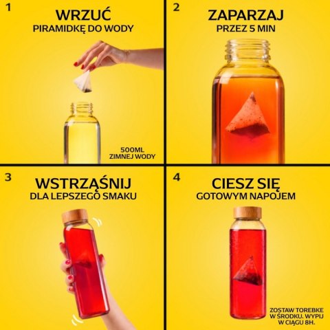 Herbata LIPTON, do parzenia na zimno, malina i hibiskus, 10 torebek