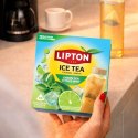 Herbata LIPTON, do parzenia na zimno, mięta i limonka, 10 torebek