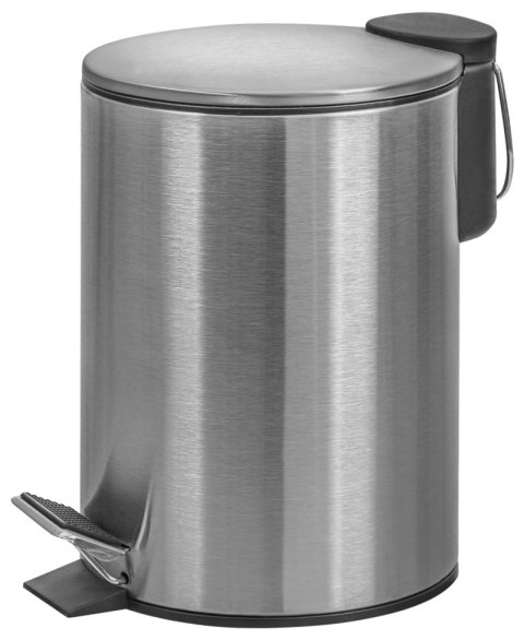 Kosz ze stopką Donau Home Modern, wolnoopadający, 3l, srebrny mat