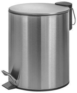 Kosz ze stopką Donau Home Modern, wolnoopadający, 5l, srebrny mat