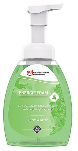 Mydło w pianie DEB Energie Foam, butelka z pompką, 250ml, cytrusowo-korzenne