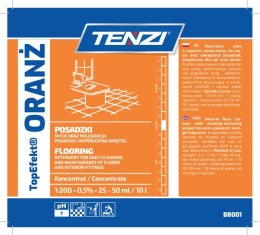 Neutralny płyn do mycia posadzek TENZI, Topefekt, zapach pomarańczy, Oranż, 10l