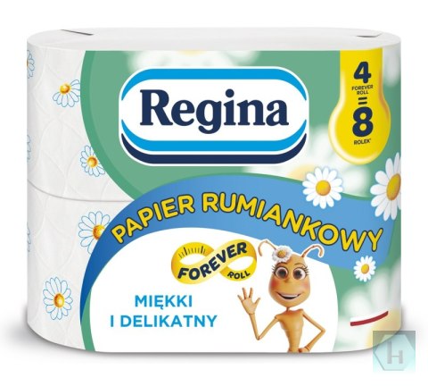 Papier toaletowy REGINA Rumiankowy Forever Roll, 3-warstwowy, 36m, 300 listków, 4 rolki, biały