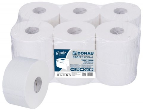 Papier toaletowy celulozowy DONAU PROFESSIONAL, 2-warstwowy, 315 listków, 12szt., biały