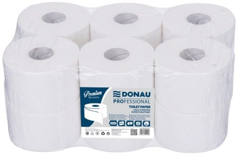 Papier toaletowy celulozowy DONAU PROFESSIONAL, 2-warstwowy, 315 listków, 12szt., biały