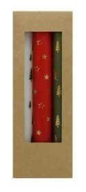 Świeca stołowa DONAU HOME X-Mas, 22x175mm, 3 szt., mix wzorów/kolorów
