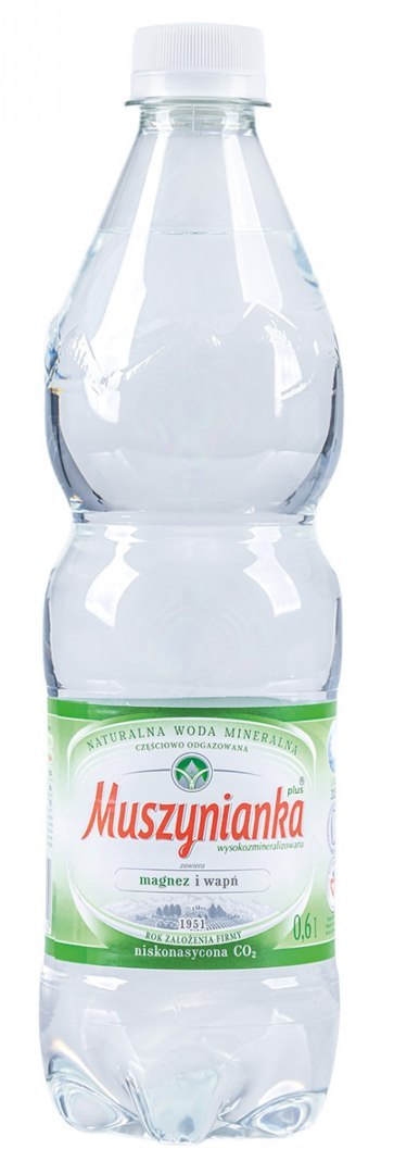 Woda MUSZYNIANKA, niegazowana, 0,6l, kaucja