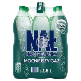 Woda NAŁĘCZOWIANKA mocniejszy gaz 1.5L butelka PET zgrzewka 6 szt. gazowana KAUCJA