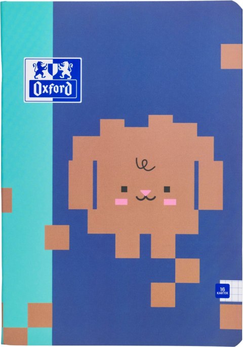 Zeszyt Oxford ZOO Blocks A5, 16k, kratka, bez marginesu, 400208009