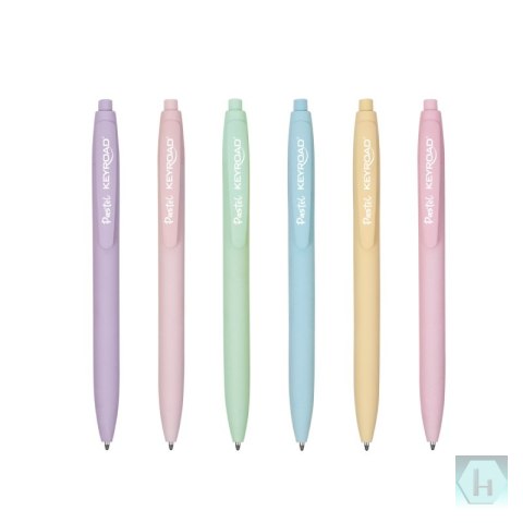 Długopis automatyczny KEYROAD Pastel, 1 mm, wkład niebieski, pakowane w displayu, mix kolorów