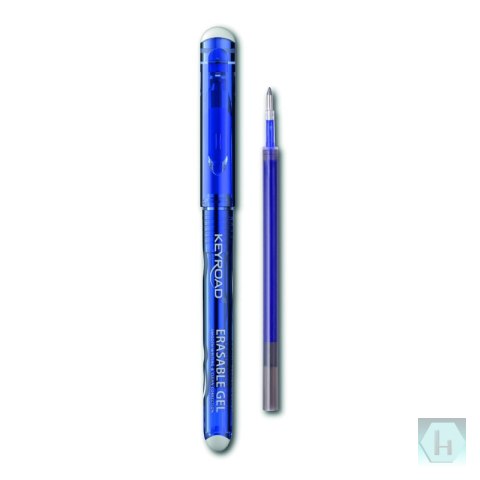 Długopis wymazywalny KEYROAD 0,7mm, plus wkład/zapas, blister, niebieski