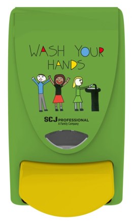 Dozownik do mydła w pianie DEB Kids Wash Your Hands, 1l, zielono-żółty