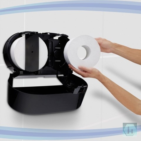 Dozownik podwójny do papieru toaletowego KIMBERLY-CLARK, 7187, centralne odwijanie, czarny