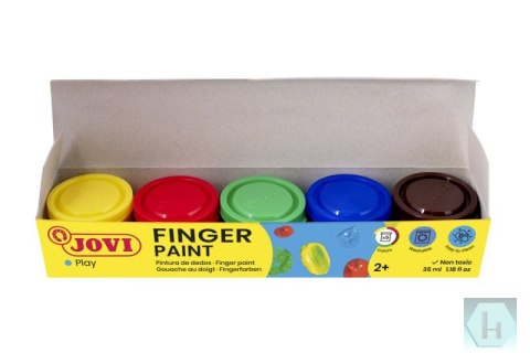 Farby do malowania palcami JOVI, 5x35 ml, mix kolorów