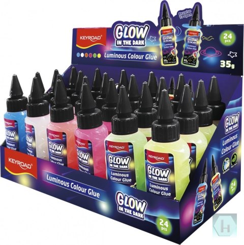 Klej w płynie KEYROAD Luminous, fluorescencyjny, pakowane na displayu, mix kolorów