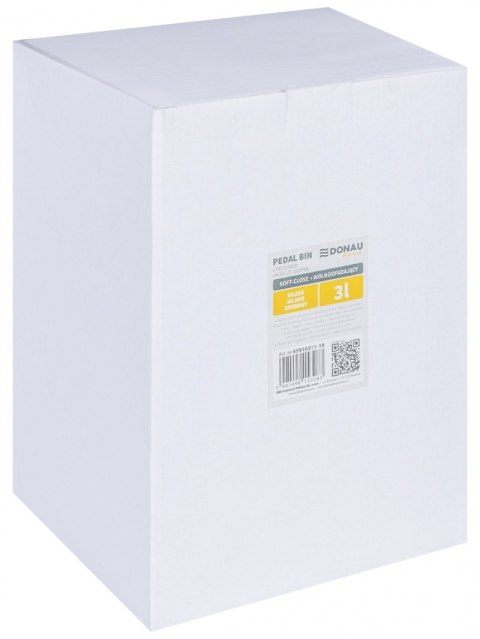 Kosz ze stopką DONAU HOME, wolnoopadający, 3l, srebrny mat