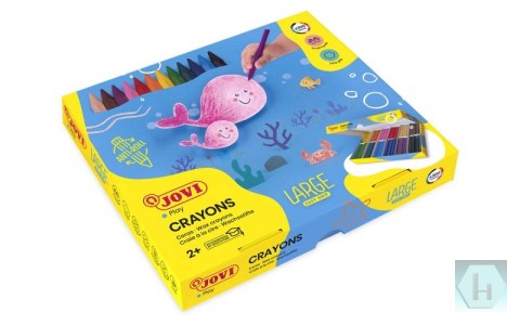 Kredki plastikowe JOVI Large Easy Grip, sześciokątne, 300 szt., mix kolorów