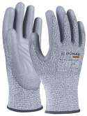 Rękawice antyprzecięciowe DONAU SAFETY DS-PU Anti-Cut C, rozm. 8, jasnoszary