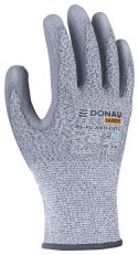 Rękawice antyprzecięciowe DONAU SAFETY DS-PU Anti-Cut C, rozm. 8, jasnoszary