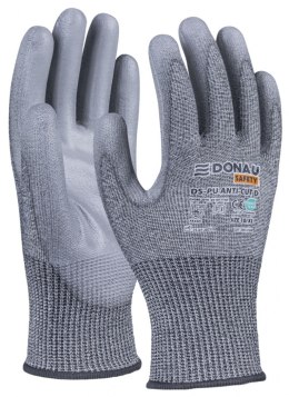 Rękawice antyprzecięciowe DONAU SAFETY DS-PU Anti-Cut D, rozm. 11, ciemnoszary