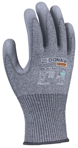Rękawice antyprzecięciowe DONAU SAFETY DS-PU Anti-Cut D, rozm. 11, ciemnoszary