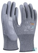 Rękawice antyprzecięciowe DONAU SAFETY DS-PU Anti-Cut D, rozm. 7, ciemnoszary