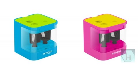 Temperówka elektryczna KEYROAD, USB, podwójna, w pudełku, mix kolorów
