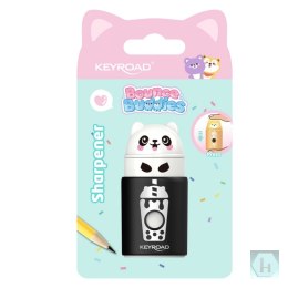 Temperówka plastikowa KEYROAD Bounce Buddies, pojedyncza, z pojemnikiem, blister, mix kolorów