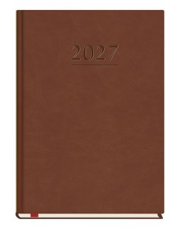 Terminarz Popularny A5 2027, ciemno brązowy, kalendarz 1 tydzień na 2 stronach, Michalczyk i Prokop T-209V-S2