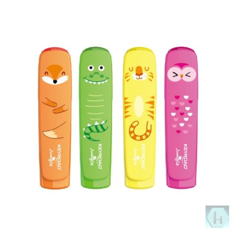Zakreślacz KEYROAD Fluo Jungle, 1-5 mm, 4 szt., etui, mix kolorów