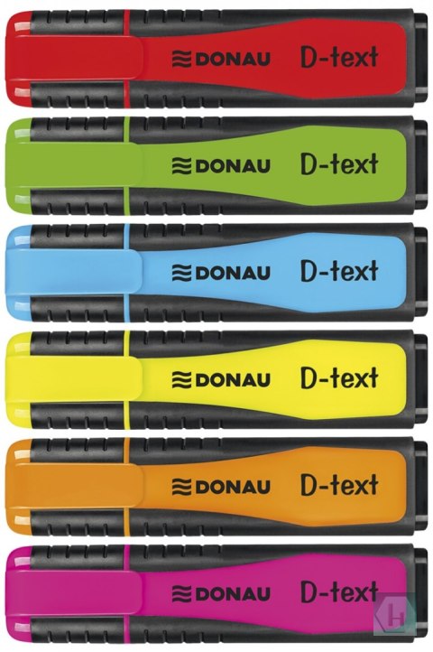 Zakreślacz fluorescencyjny DONAU D-Text, 1-5mm (linia), 6szt., mix kolorów