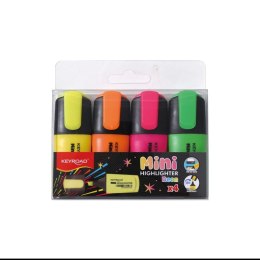 Zakreślacze KEYROAD Neon, 4 szt., blister, mix kolorów