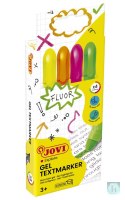 Zakreślacze żelowe JOVI, neonowe, 4 szt., mix kolorów