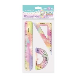 Zestaw geometryczny KEYROAD Glitter, elastyczny, 3 elem., blister